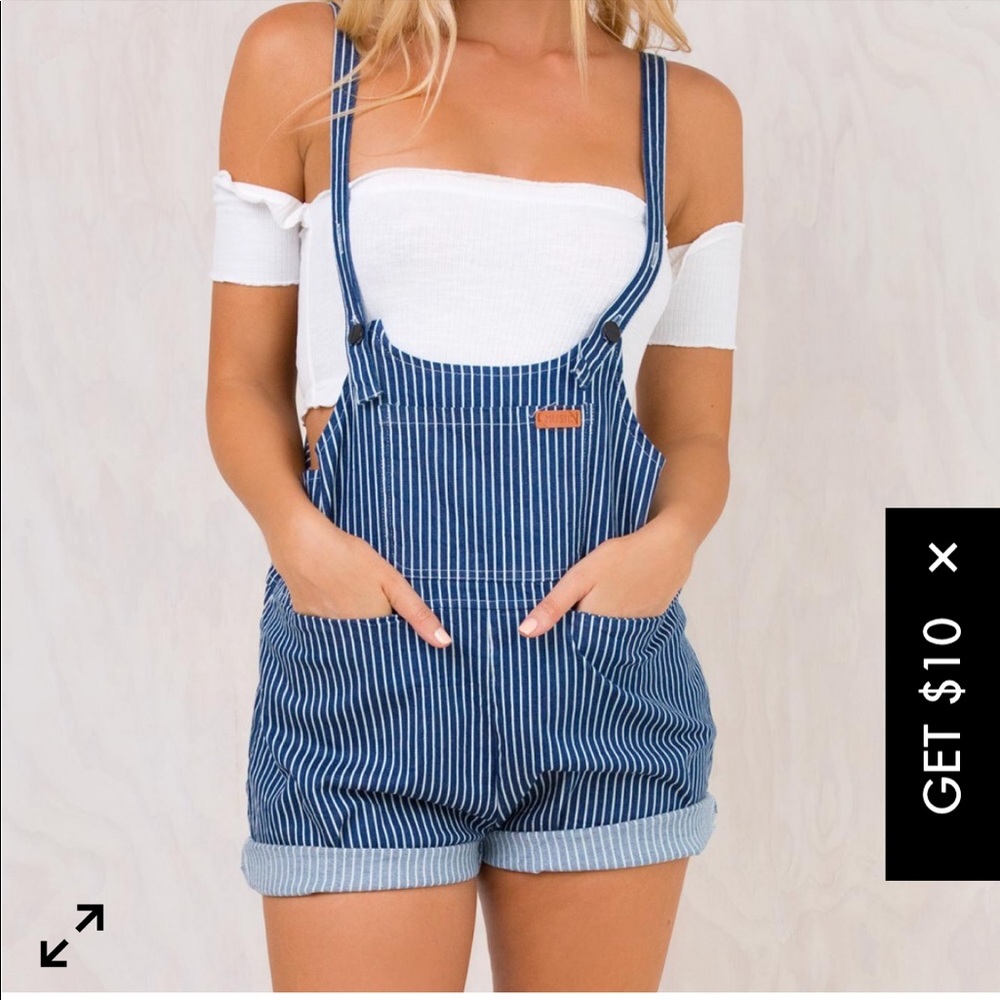 Striped overalls